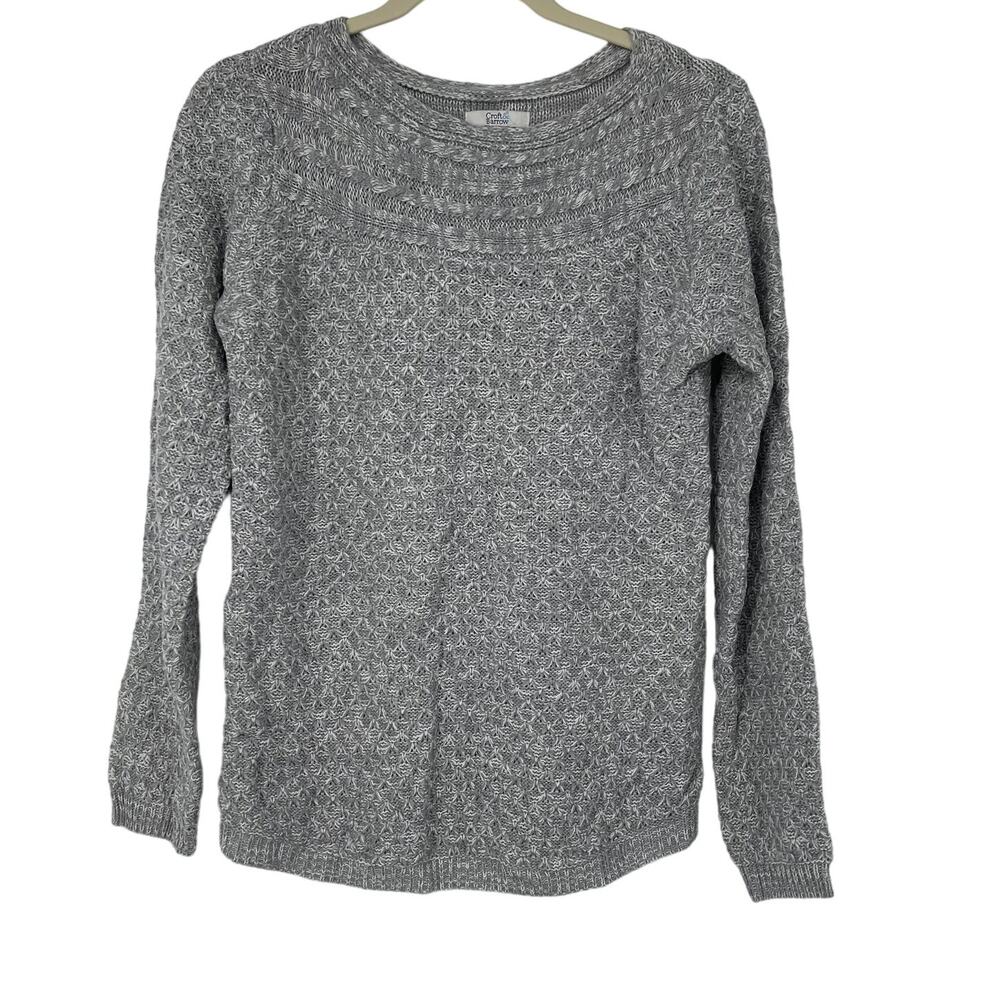 CROFT & BARROW GRAY SOFT CLASSIC CHIC KNIT SWEATER SMALL